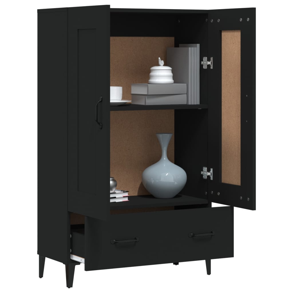 Aparador De Madera De Ingeniería Negro 70x31x115 Cm / Vetonek_1
