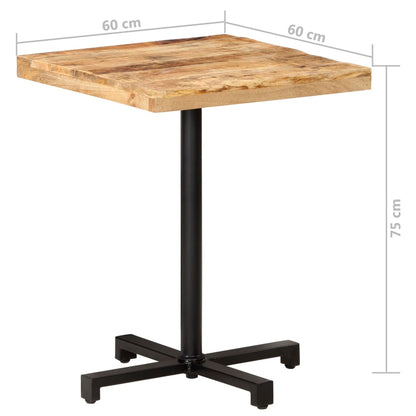 Mesa De Bistró Cuadrada Madera De Mango Rugosa 60x60x75 Cm_4