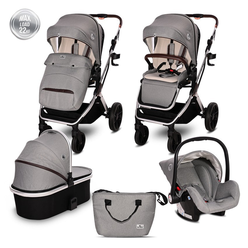 Carrito De Bebé Trio Glory Hasta 22 Kg Opaline Grey_0