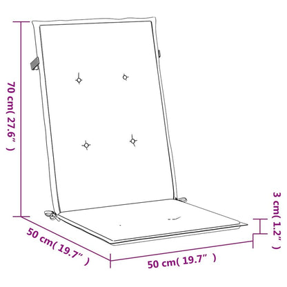 Vidaxl Cojín Silla De Jardín Respaldo Alto 2 Uds Tela Negro 120x50x3cm_2