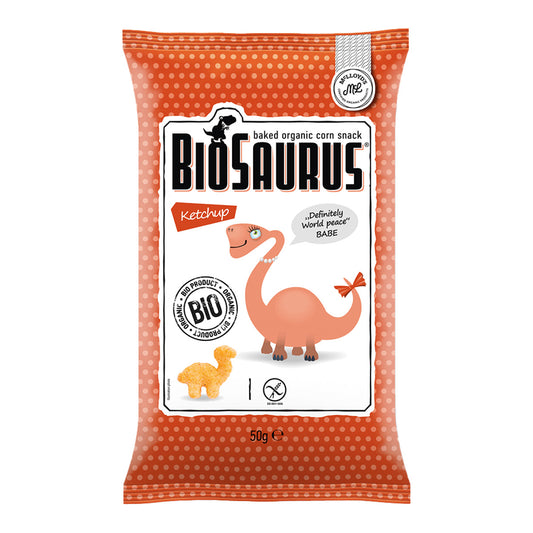 Snacks de milho com ketchup biológico, Biosaurus 50 g