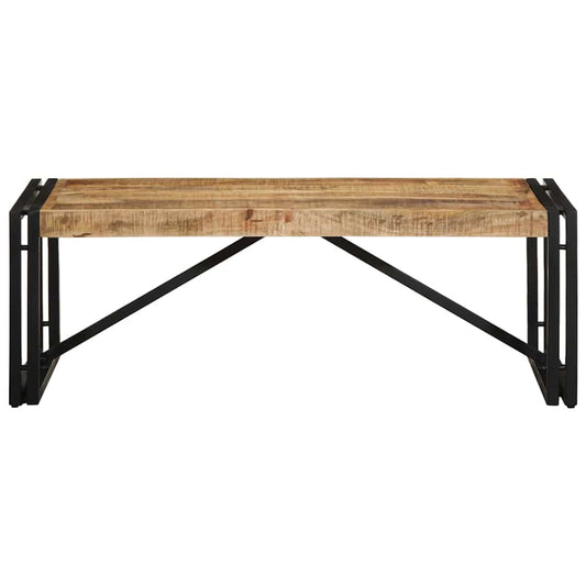 Mesa De Centro De Madera Maciza De Mango Rugosa 100x50x35 Cm_0