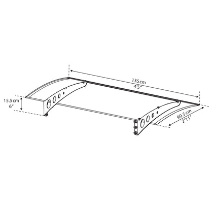 Marquise de porta Lyra 135x90 cm 