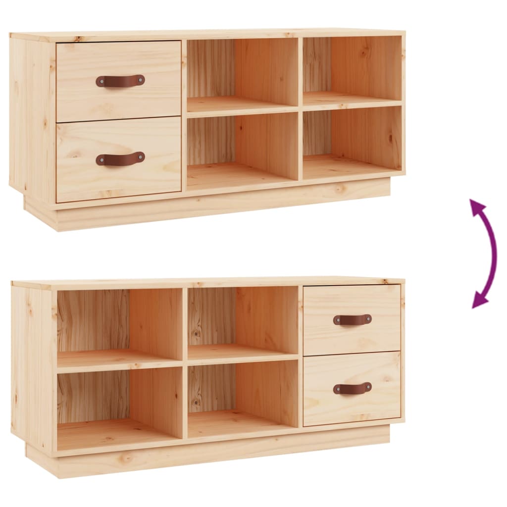 Banco Zapatero Madera Maciza De Pino 100x34x45 Cm / Vetonek_1
