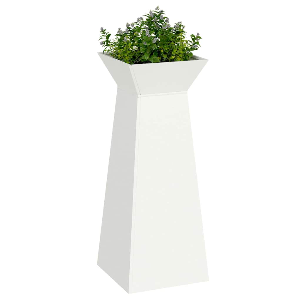 Maceta Pilar Blanco 40 X 40 X 100 Cm Acero Laminado En Frío_2