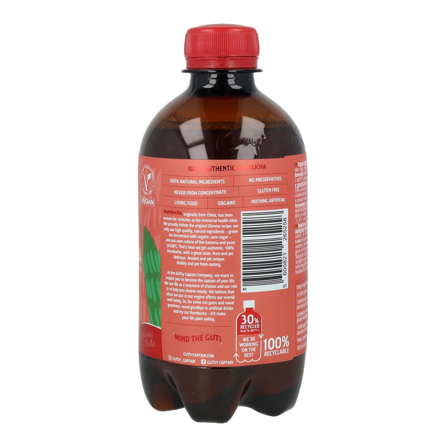 Captain Kombucha Kombucha Biológico de Pêssego 400ml