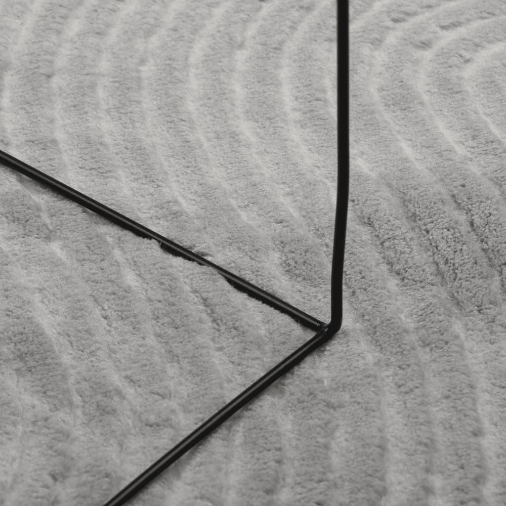 Alfombra De Pelo Corto Look Escandinavo Iza Gris Ø 120 Cm / Vetonek_4