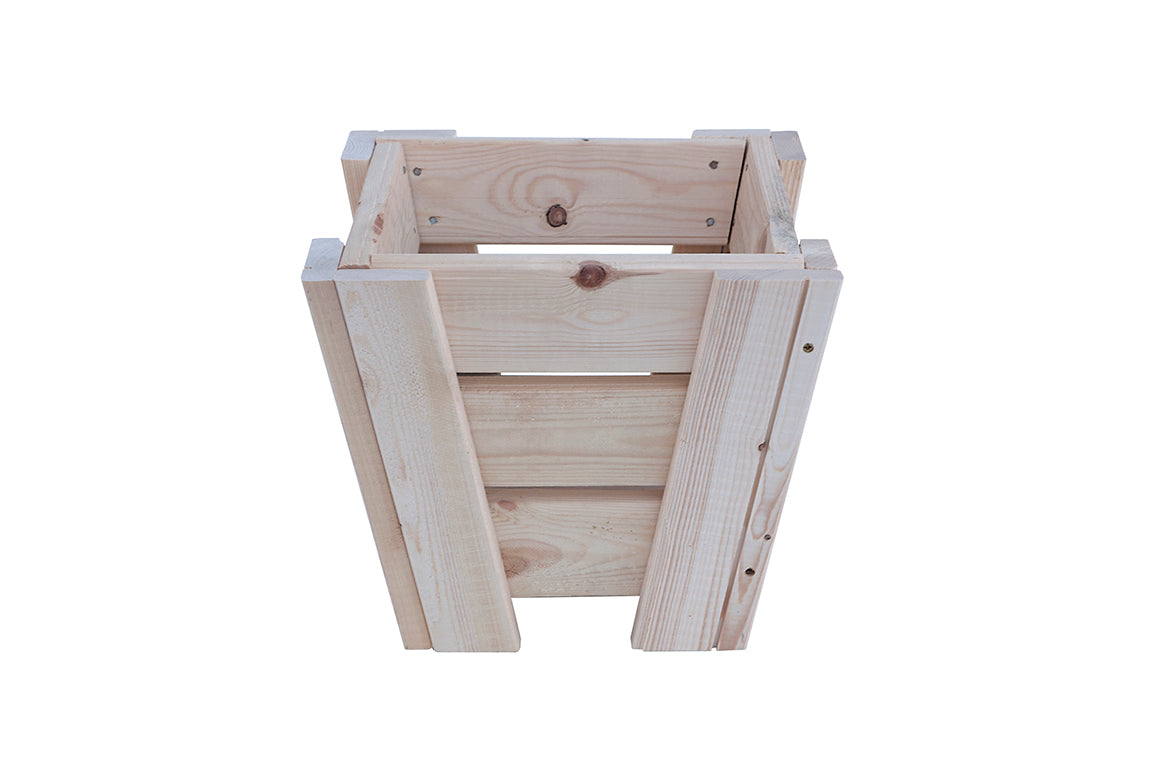 Macetero Abril Abierto De Madera Natural De 30 X 30 X 26 Cm 10° 9l + Bolsa Geotextil_0