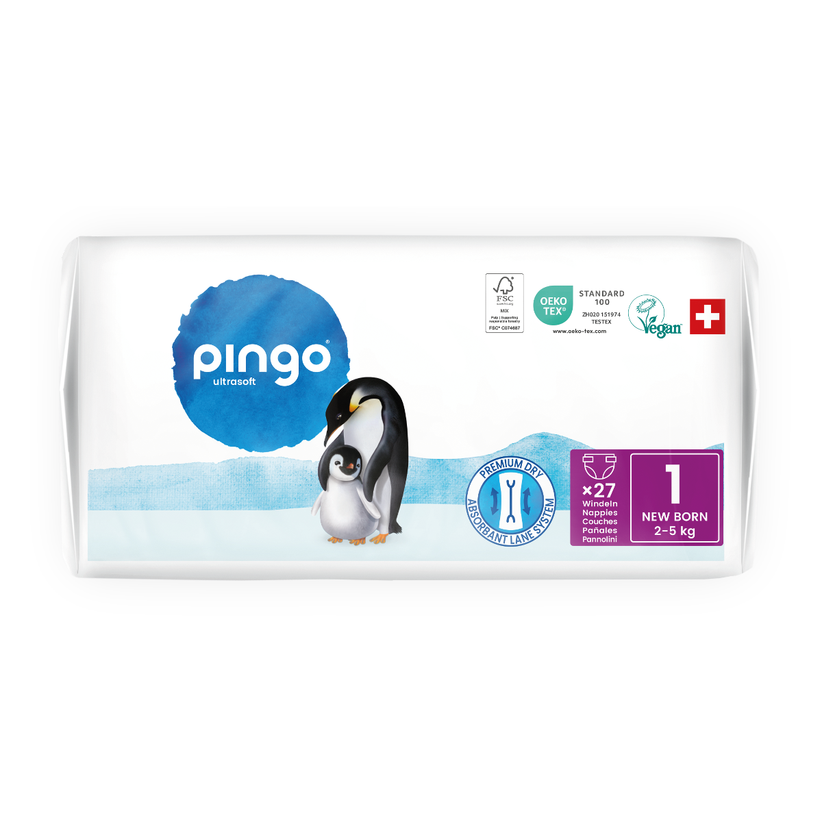 Fraldas Pingo T1 (Recém-nascido) 27 Unidades