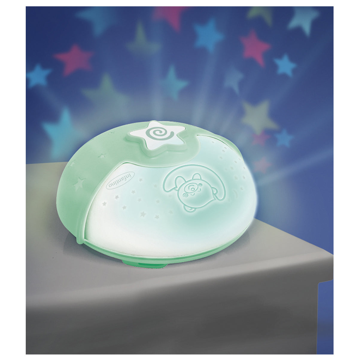 Infantino Luz Evolutiva Nocturna, Clip Para Cuna, Proyector De Estrella Y Luz De Mesa Con Melodías Y Sonidos, Verde_3