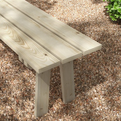 Outsunny Banco De Madera De 2 Plazas Carga 220 Kg 130x38x45 Cm Natural_4