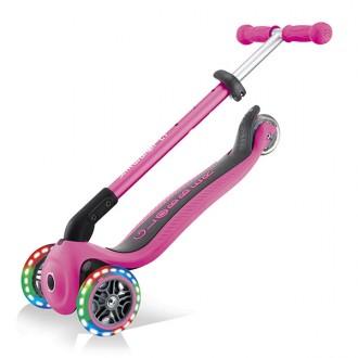 Trotinete dobrável Primo Pink com rodas iluminadas Globber