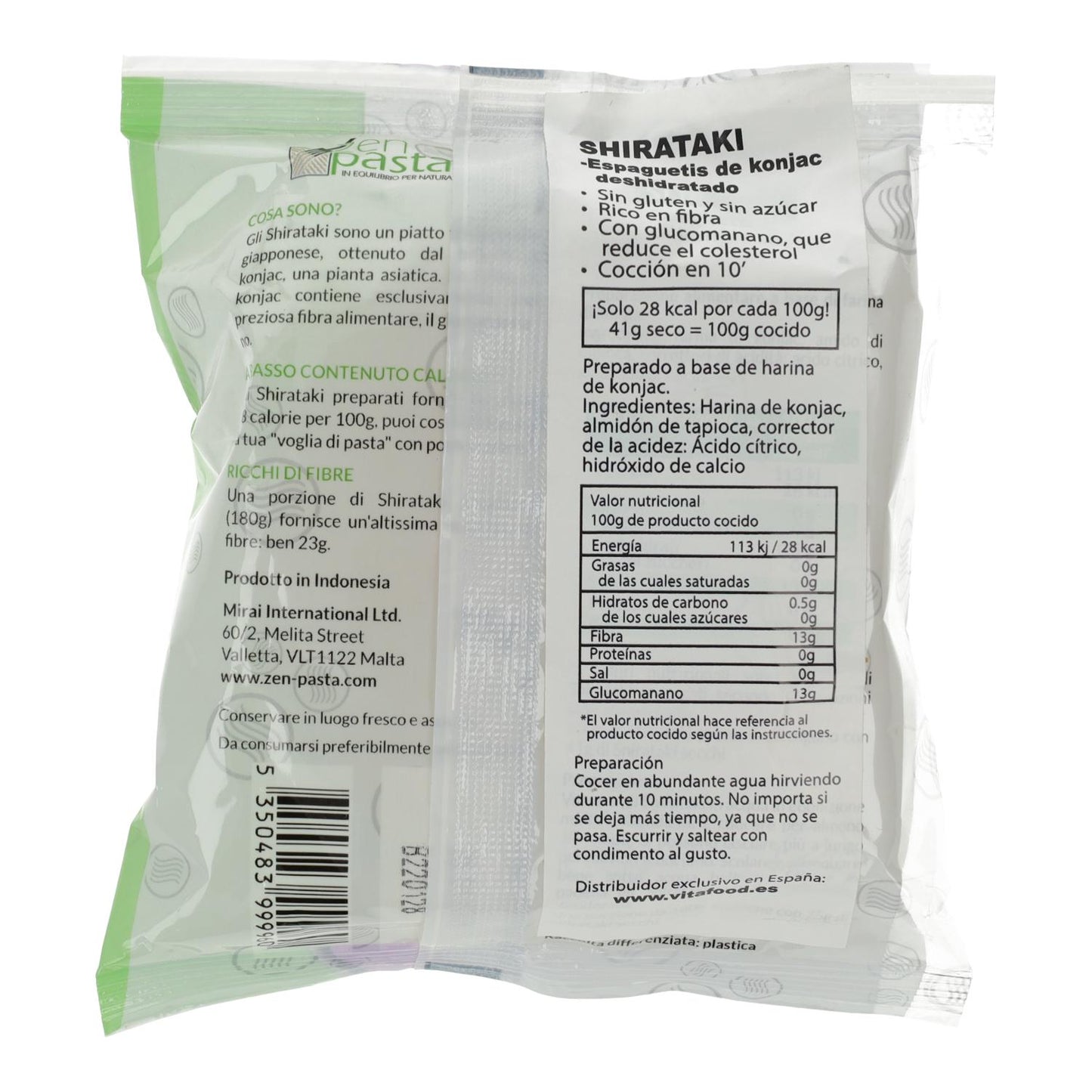 Massa Zen Desidratada Konjac Shirataki Esparguete 75g