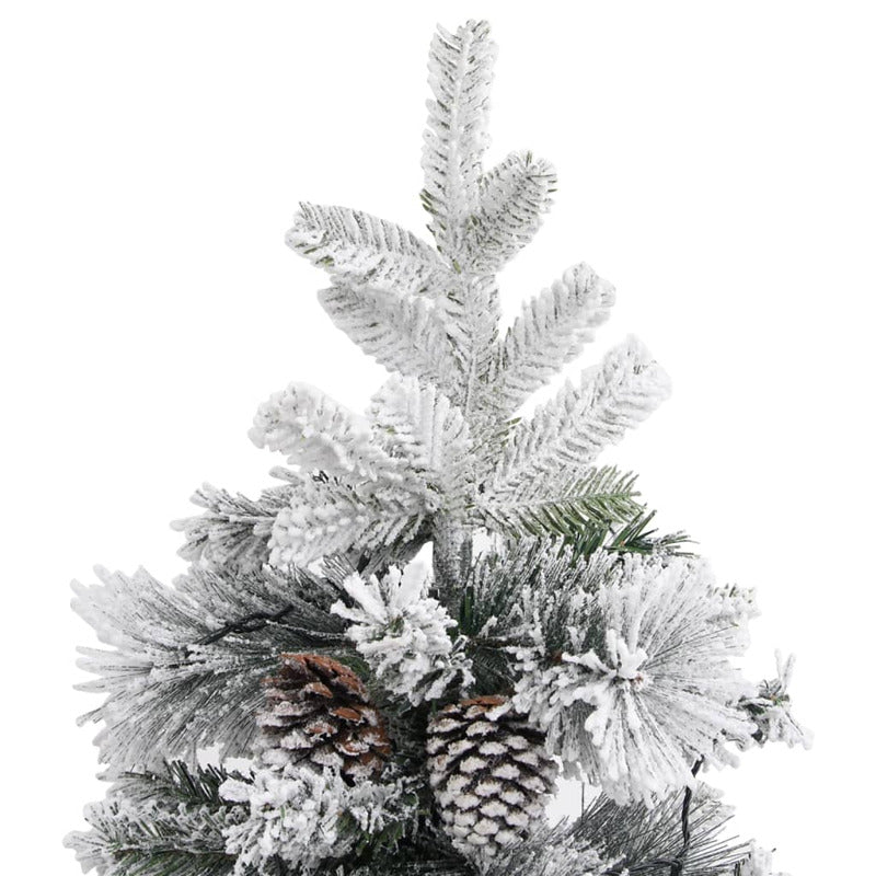 Vidaxl Árbol De Navidad Con Nieve, Luces Led Y Piñas Pvc Y Pe 120 Cm_4