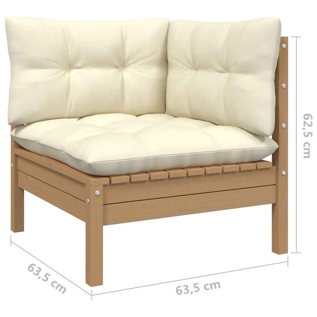 Vidaxl Muebles De Jardín 8 Pzas Y Cojines Madera De Pino Marrón Miel_2
