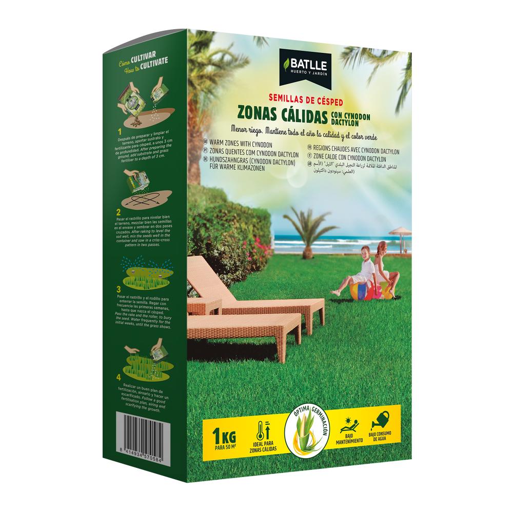 Sementes de relva em zonas quentes com Cynodon dactylon Batlle 1 kg
