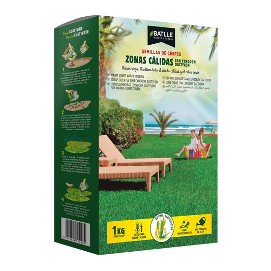 Sementes de relva em zonas quentes com Cynodon dactylon Batlle 1 kg