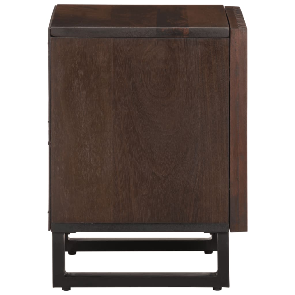 Mesita De Noche De Madera Maciza De Mango 40x34x46 Cm_2