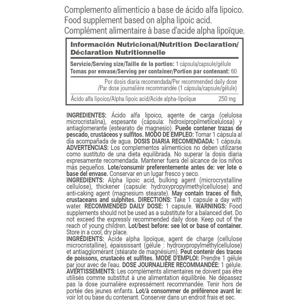 R-ala Alipure® 250mg - 60 Cápsulas Vegetales - Anti Envejecimiento - Masmusculo_4