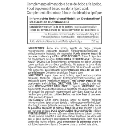 R-ala Alipure® 250mg - 60 Cápsulas Vegetales - Anti Envejecimiento - Masmusculo_5