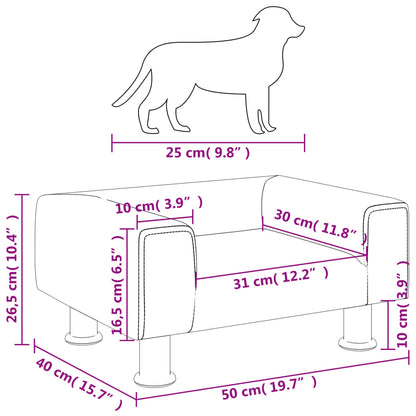 Cama Para Perros De Terciopelo Marrón 50x40x26,5 Cm / Vetonek_0