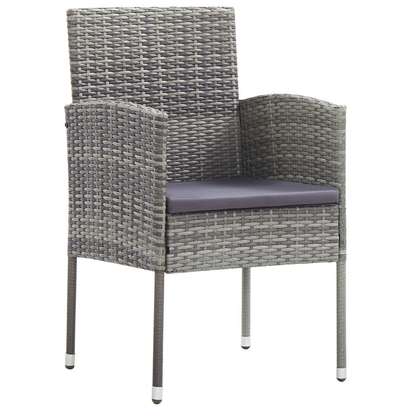 Vidaxl Set De Comedor Jardín 7 Pzas Cojines Ratán Sintético Antracita_3