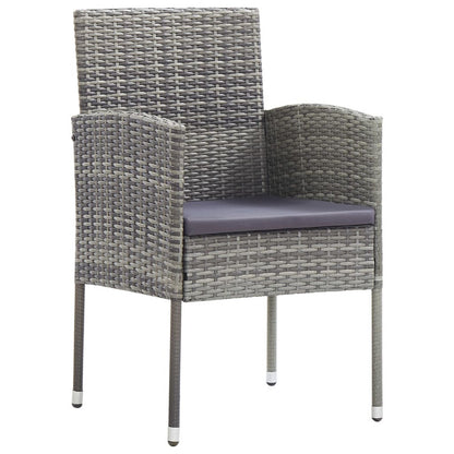 Vidaxl Set De Comedor Jardín 7 Pzas Cojines Ratán Sintético Antracita_3