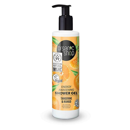 Gel de banho energizante de manga e tangerina da Organic Shop 280 ml