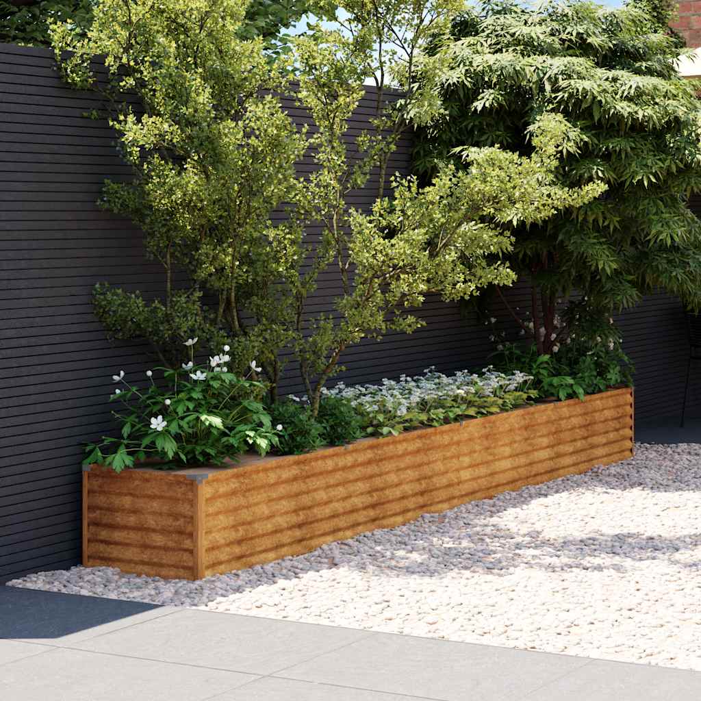 Jardinera Elevada De Acero Corten 386x50x36 Cm_1