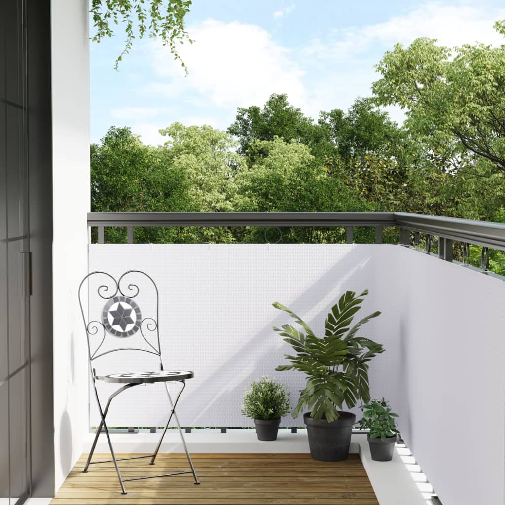 Toldo Para Balcón Ratán Sintético Blanco 600x100 Cm / Vetonek_5
