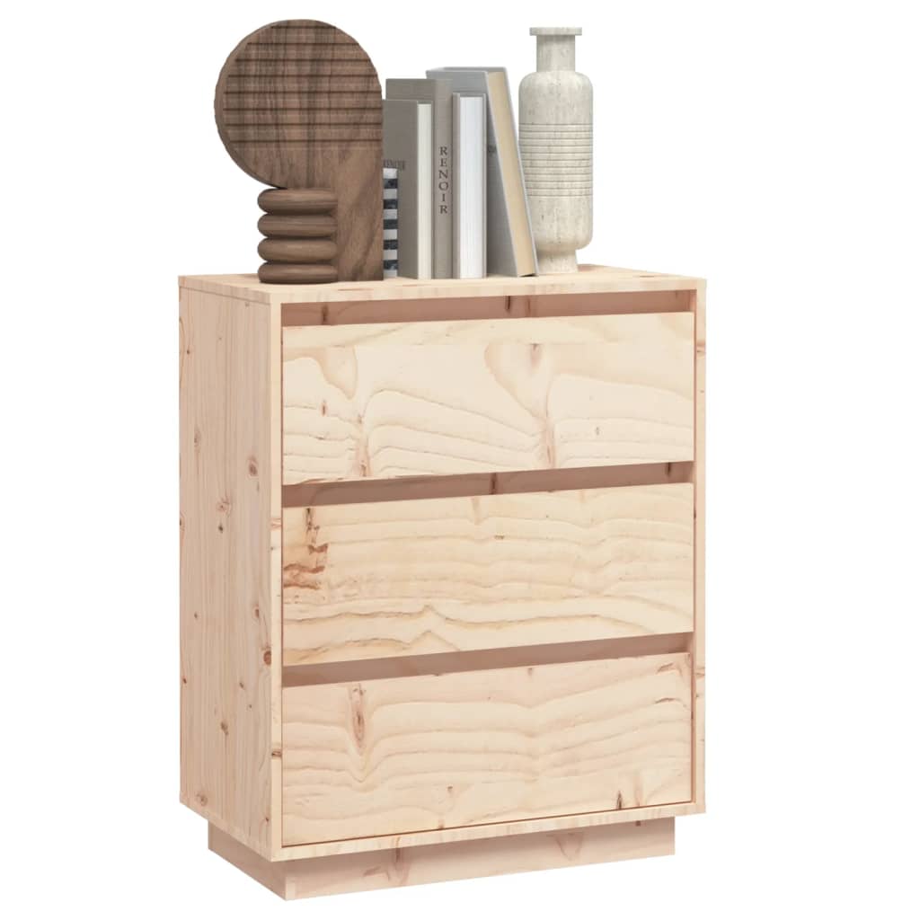 Aparador De Madera Maciza De Pino 60x34x75 Cm / Vetonek_3
