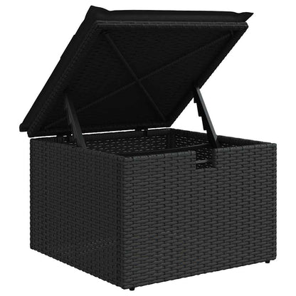 Set Sofás Jardín Y Cojines 6 Pzas Ratán Sintético Acacia Negro / Vetonek_3