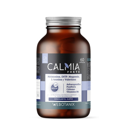 Calmia Night Forte (5HTP + Melatonina + Magnésio, L-Teanina, Valeriana) WEBOTANIX 60 cápsulas