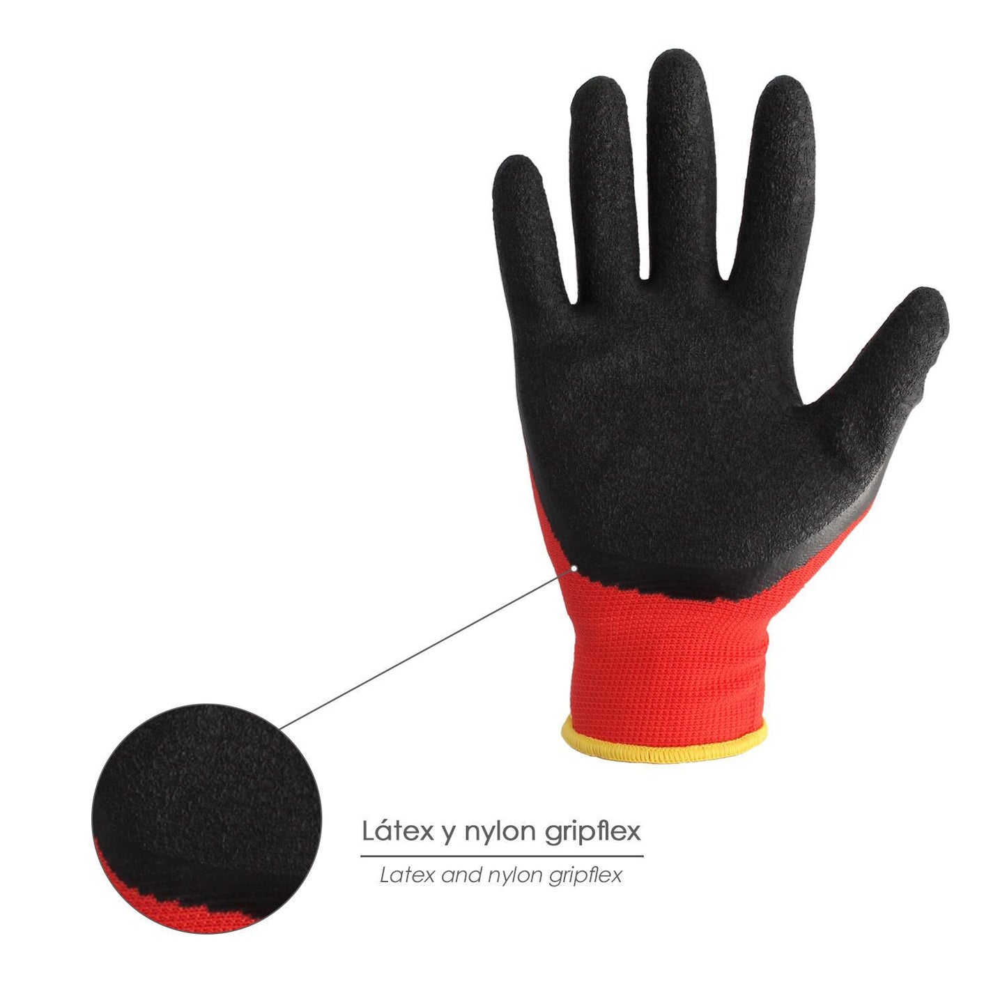 Guantes Latex / Nylon Gripflex Talla  7 (par)_1