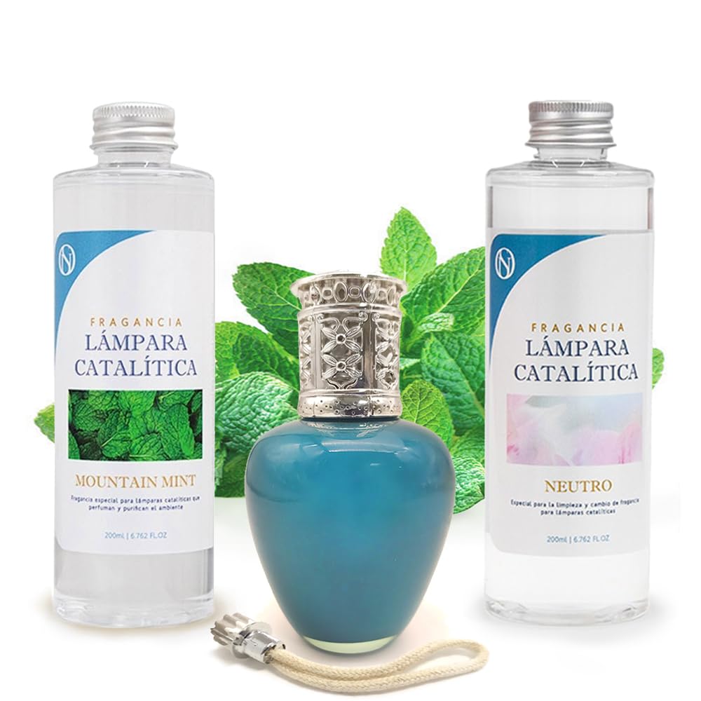 Pack Ahorro Lámpara Catalítica Aqua Marina + Fragancia Mountain Mint 500ml + Limpiador Neutro 200ml + Mecha De Repuesto_0
