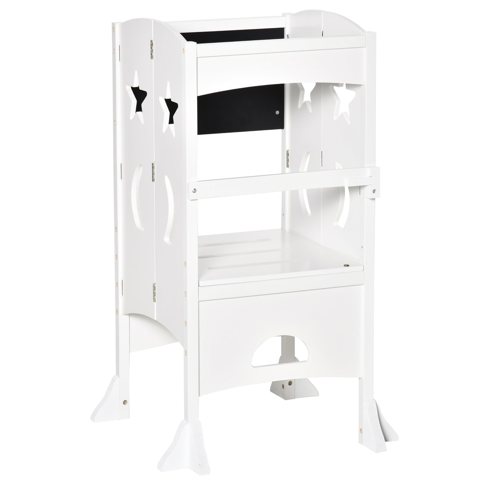 Homcom Torre De Aprendizaje Para Niños 3-6 Años Plegable Pizarra 56,5x56,5x94cm_0