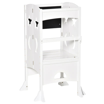 Homcom Torre De Aprendizaje Para Niños 3-6 Años Plegable Pizarra 56,5x56,5x94cm_0