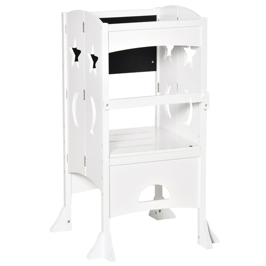 Homcom Torre De Aprendizaje Para Niños 3-6 Años Plegable Pizarra 56,5x56,5x94cm_0