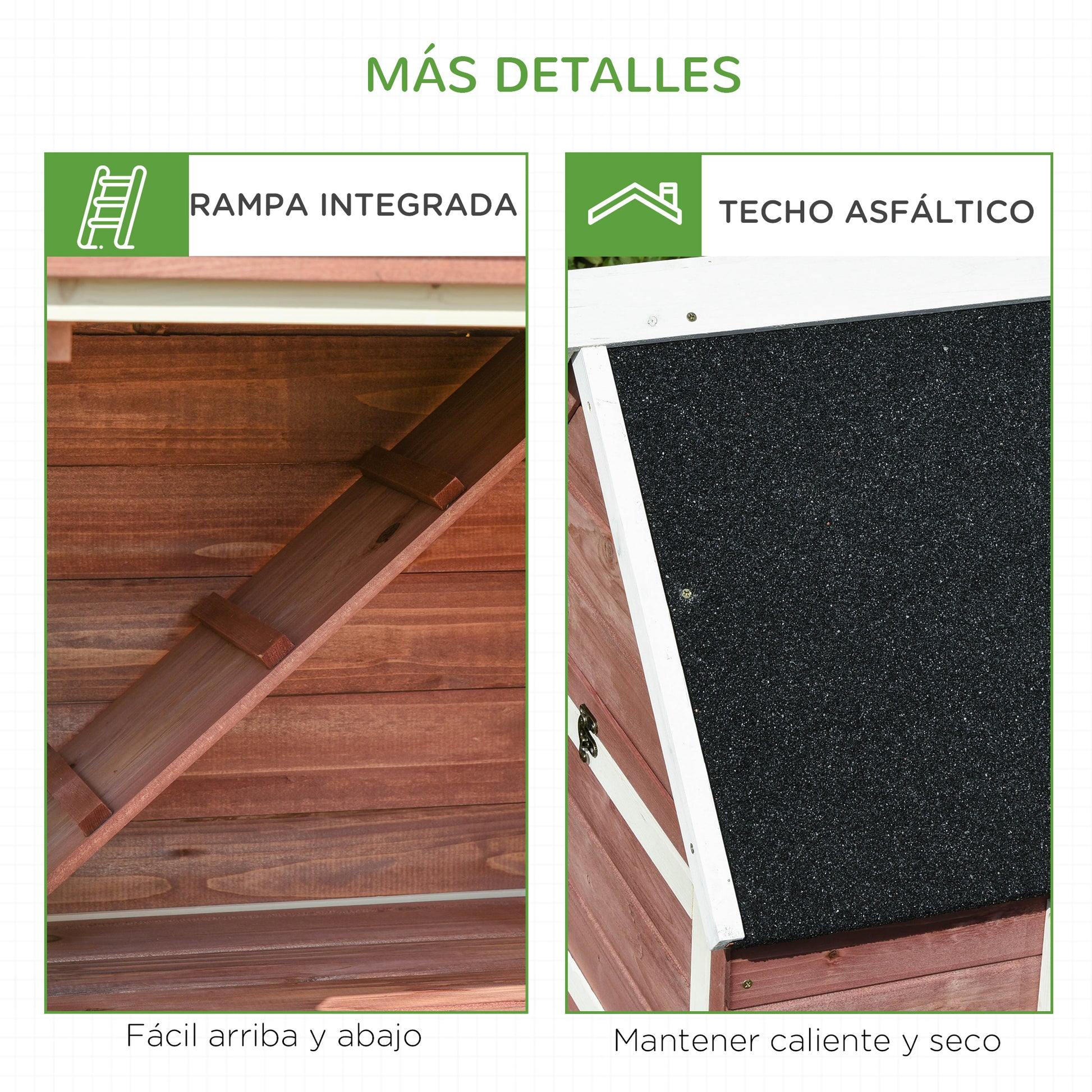 Pawhut Gallinero Exterior De Madera Con 2 Recintos Para Correr Caja Nido_3