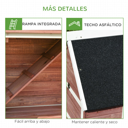 Pawhut Gallinero Exterior De Madera Con 2 Recintos Para Correr Caja Nido_3