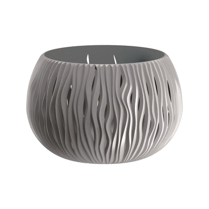 Prosperplast Bowl Sandy De Plástico Con Depósito En Color Gris Piedra, 13,6 (alto) X 18 (ancho) X 18 (profundo) Cms