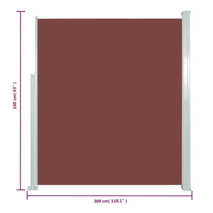 Vidaxl Toldo Lateral Retráctil De Jardín Marrón 160x300 Cm_2