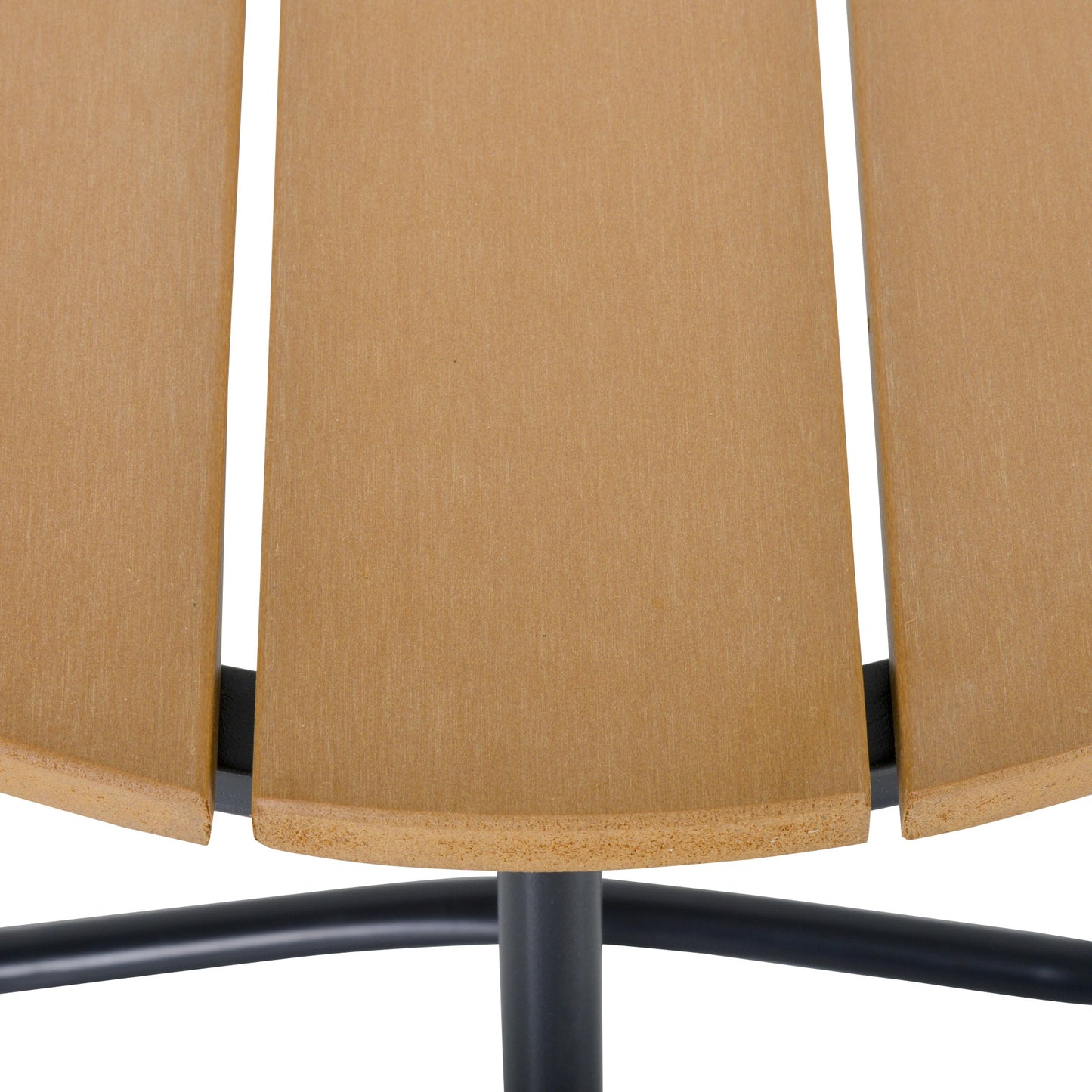 Outsunny Mesa Auxiliar Redonda Con Diseño De Listones Ø49x48 Cm Natural Y Negro_4