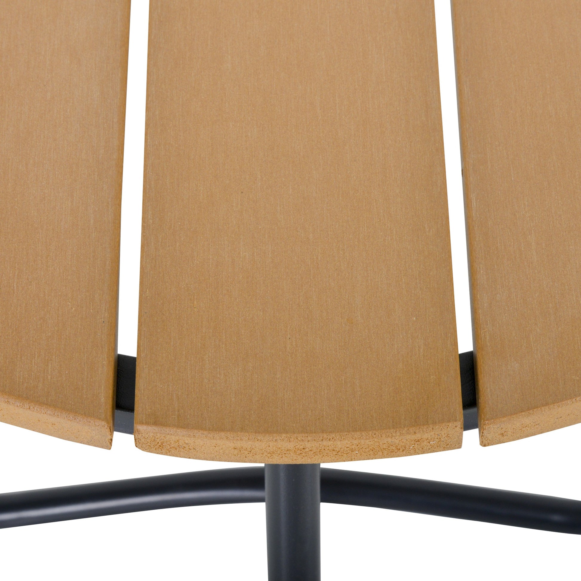 Outsunny Mesa Auxiliar Redonda Con Diseño De Listones Ø49x48 Cm Natural Y Negro_4