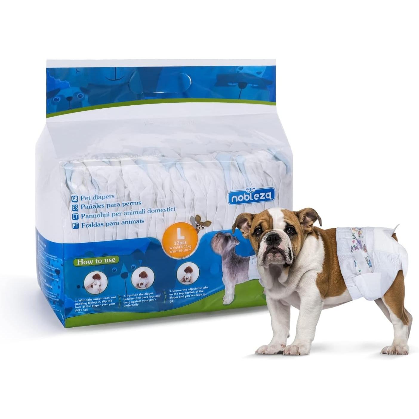 Fraldas Nobleza para Cães Fêmeas L 12 unidades