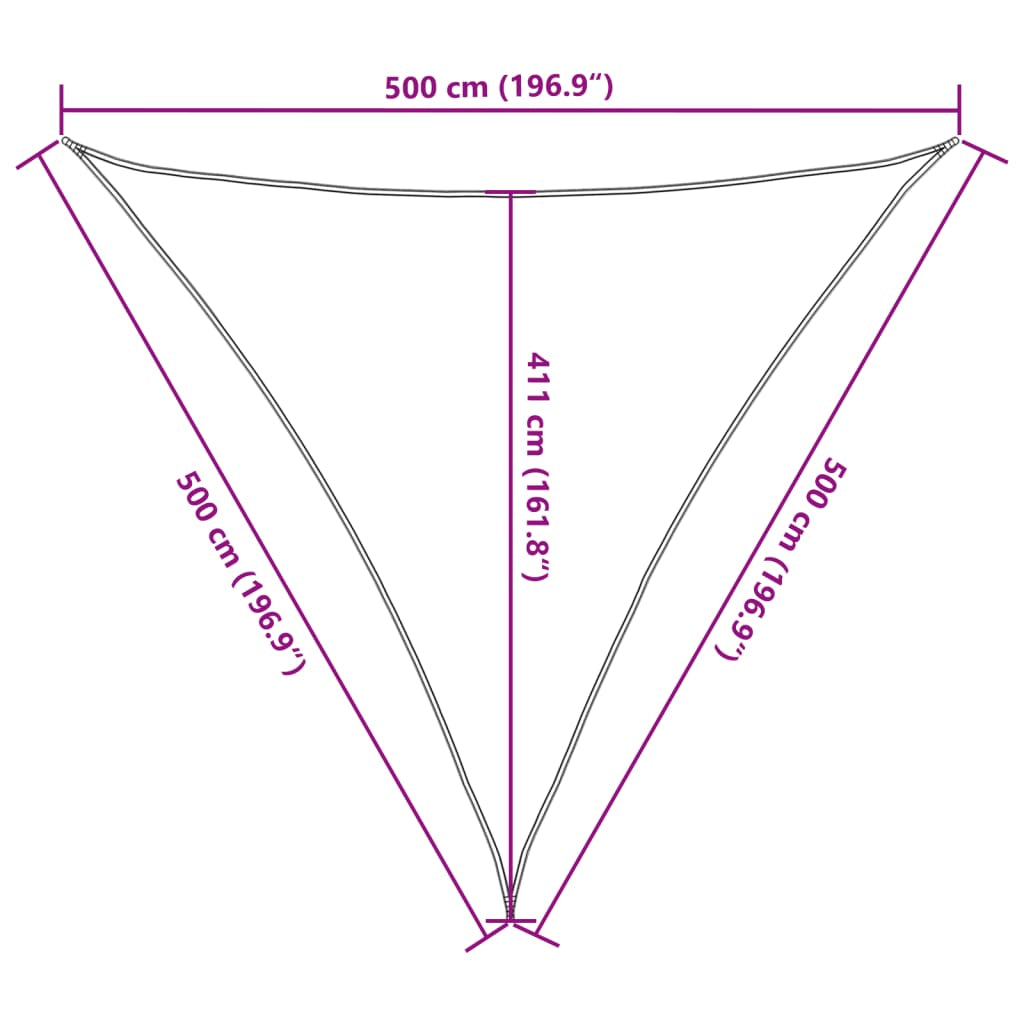 Vidaxl Toldo De Vela Triangular Hdpe 5x5x5 M M Crema_2