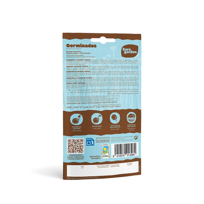Sementes germinadas orgânicas de rabanete verde Eurogarden