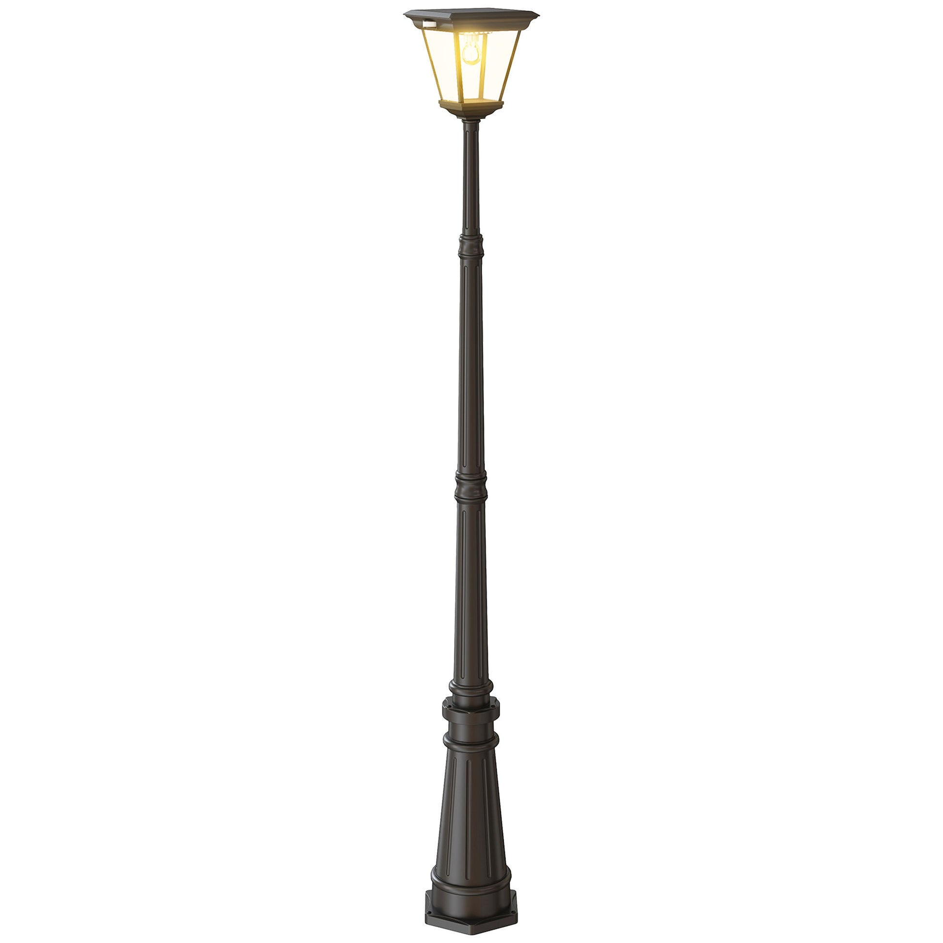 Outsunny Farola Solar Exterior Con Panel Solar Luces Led Sensor De Movimiento_0