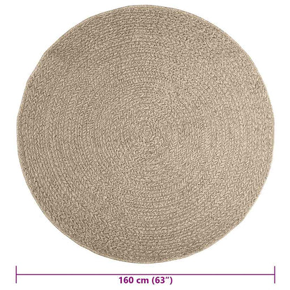 Vidaxl Alfombra Zizur Apariencia Yute Interior Exterior Beige Ø 160 Cm_2