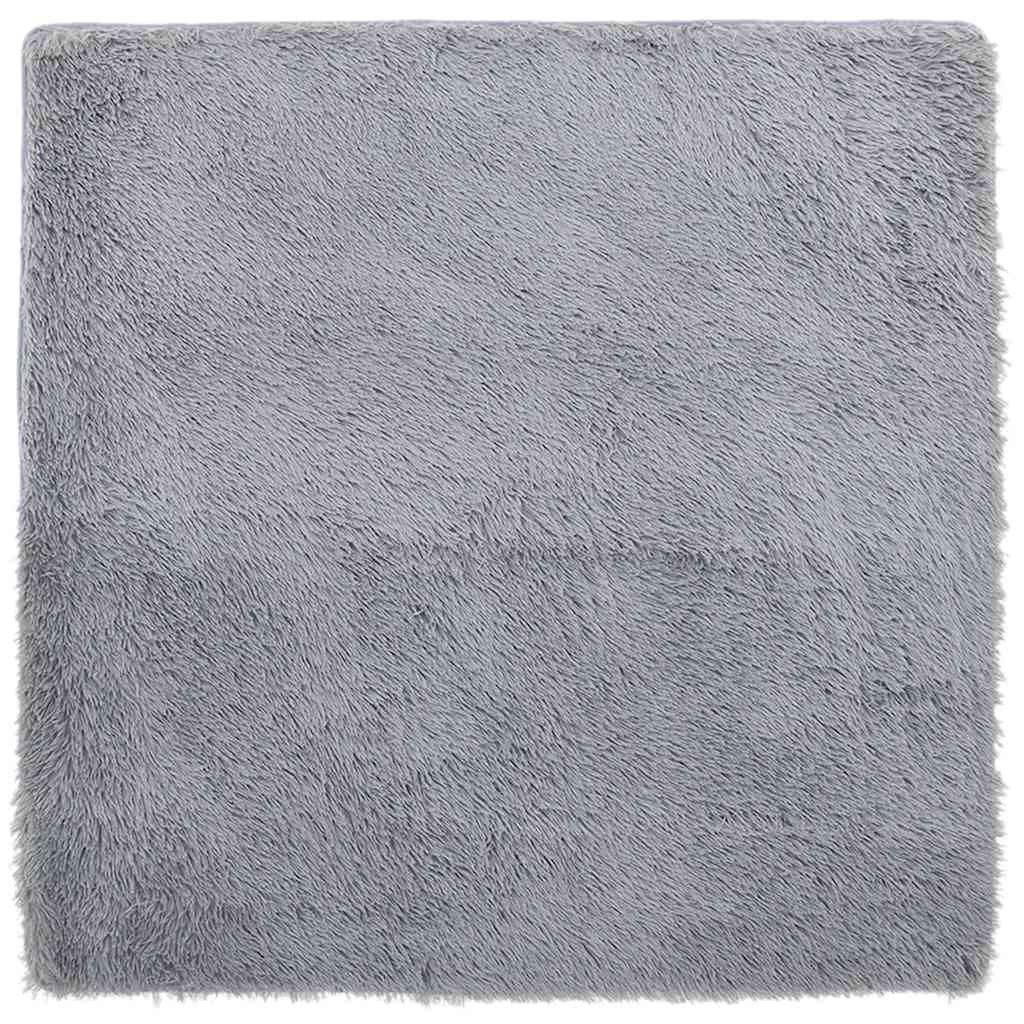Vidaxl Alfombra De Pelo Largo Navarra Gris Plateado 240x240 Cm_0